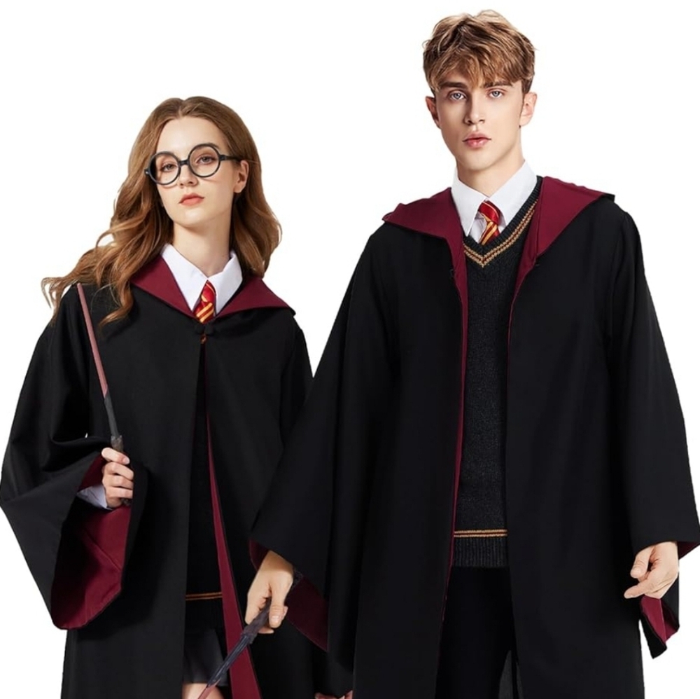 Unisex Wizard Robe Cloak,Magical College Outfit Cape Hooded,Wizard Halloween